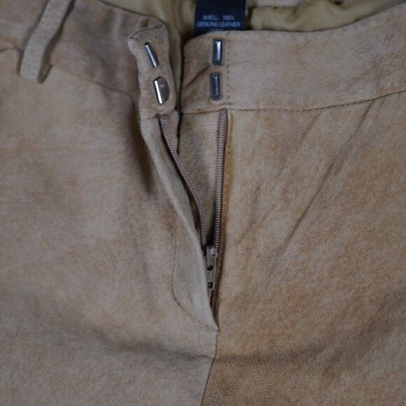 Vintage Y2K Moda International 100% Suede Flare Pants Size 12 short Western - Picture 6 of 12